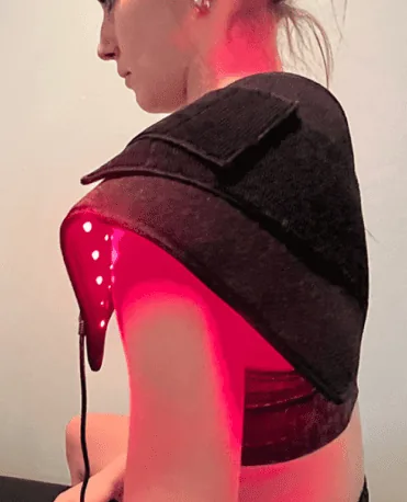 Glokore Therapy Wrap in use on neck and shoulders
